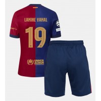 Camiseta Barcelona Lamine Yamal #19 Primera Equipación Replica 2024-25 para niños mangas cortas (+ Pantalones cortos)